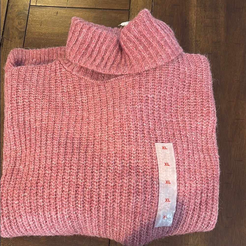 Cozy Pink Turtleneck Sweater